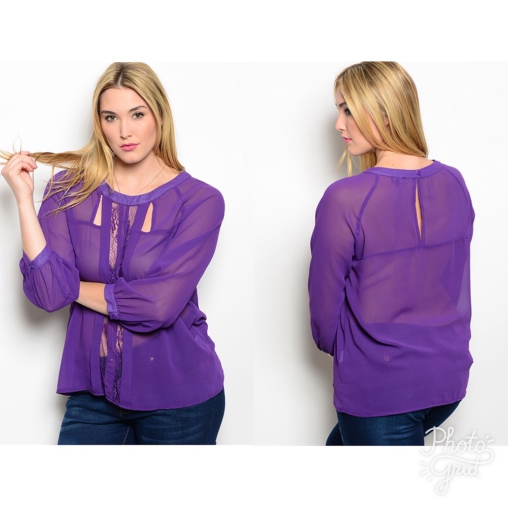 💜Purple chiffon blouse💜